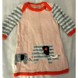 Mini boden elephant sweater dress size 3-6m